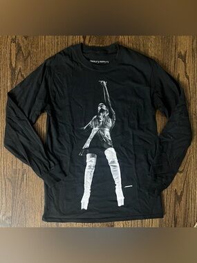 Ariana Grande Black Long-Sleeve Tee with White Performance Graphic